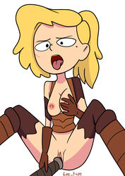 1girls amphibia blonde_hair breast_grab breasts disney disney_channel female female_focus female_only human lee-tape lee_tape masturbation mouth_open nipples object_insertion open_mouth pussy sasha_waybright scar solo solo_female straight_hair tongue tongue_out vagina yellow_hair