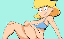 1girls big_breasts blonde_hair blue_eyes bootlegjones bra breasts breasts_out_of_clothes cleavage earrings female female_only legs lori_loud smile solo solo_female solo_focus the_loud_house thick_thighs thighs