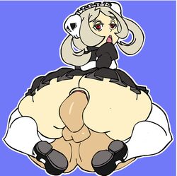 1girls ass bloody_marie chivox00 female large_ass maid sex shortstack skullgirls wide_hips