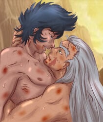 bara hairy older_man_and_younger_boy saint_seiya taurus_aldebaran violence yaoi