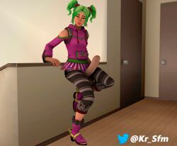 1futa 3d big_penis bottomless clothed clothing dickgirl fortnite fortnite:_battle_royale futa_only futanari green_hair kr_sfm looking_at_viewer mostly_clothed self_upload sfm solo source_filmmaker zoey_(fortnite)