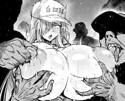 1girls ahe_gao ahemaru baseball_cap big_breasts breast_grab breast_squeeze breast_sucking cells_at_work crying_with_eyes_open exposed_breasts groping groping_breasts groping_from_behind hair_over_one_eye hat hataraku_saibou imminent_sex large_breasts licking licking_nipple licking_nipples multiple_males nipple_pinch nipple_tweak open_mouth open_shirt pinching_nipples rape rolling_eyes saliva shirt_pulled_up sweat tagme tongue_out translation_request u-1196 upper_body white_blood_cell_(hataraku_saibou)