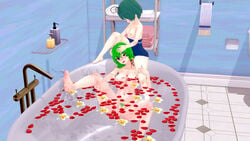 areolae bath blood bloody_penis breasts death_by_penis female femsub flower_petals futa_on_female futadom futanari gore green_hair guro head_grab large_breasts logonis neck_fucking nipples penis pubic_hair pussy rape snuff wound_fucking