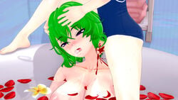 areolae bath blood bloody_penis breasts death death_by_penis female female_death femsub flower_petals futa_on_female futadom futanari gore green_hair guro head_grab large_breasts logonis neck_fucking nipples penis rape snuff wound_fucking wriggle_nightbug yuka_kazami