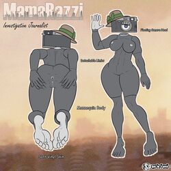 anthro anus ass camera clothing fedupfox feet female genitals gesture hat hat_only headgear headgear_only headwear headwear_only hi_res humanoid mannequin mostly_nude pussy solo spread_butt spreading waving waving_hand