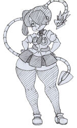 1girls chivox00 leviathan_(skullgirls) skullgirls squigly thick_thighs thighhighs