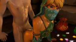 2boys 3d anal anal_penetration animated big_penis blonde_hair blue_eyes canon_crossdressing crossdressing doggystyle femboy gay gerudo_link gerudo_top gerudo_veil hyrule_warriors irispoplar light-skinned_male link link_(hyrule_warriors) male male_only moan moaning moaning_in_pleasure nintendo rupee sex sound source_filmmaker tagme the_legend_of_zelda video yaoi