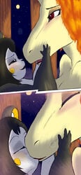 1futa 1girls anthro emolga futanari kissing larger_futanari nostngen pokemon rapidash shortstack size_difference smaller_female