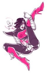 1boy 2010s 2015 anus balls black_hair blush boots english_text femboy grabbing_own_leg hair hair_over_one_eye high_heel_boots high_heels humanoid kelpey leg_lift leg_up legs_spread legs_up male male_only mettaton mettaton_ex penis pink_boots pink_glans pink_tongue ripped_clothing robot robot_humanoid robotic_penis seductive solo solo_male speech_bubble spread_legs tagme testicle testicles text throbbing_penis tongue tongue_out undertale undertale_(series) white_background