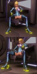 3d 3d_(artwork) blender_(software) blonde_hair bodysuit chair easy_access flashcat77 gloves glowing high_heels indoors inviting metroid neon nintendo open_clothes open_mouth original_artwork ponytail presenting presenting_pussy pussy samus_aran shiny_clothes skin_tight skintight_bodysuit spaceship tight_clothing tongue tongue_out unzipped unzipped_bodysuit unzipped_zero_suit unzipping vagina watermark zero_suit zero_suit_samus