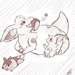 1:1 2012 belly big_belly female female_pred feral genitals group hi_res male monochrome nidoran nidoran♀ nidoran♂ nidorina nintendo oral_vore overweight penis pokémon_(species) pokemon shikaro size_difference sketch tepig video_games vore