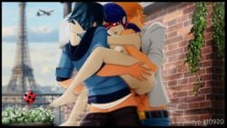 1girls adrien_agreste clothed_male_nude_female colored faceless_male hetero heterosexual ladybug_(character) luka_couffaine marinette_dupain-cheng miraculous_ladybug multiple_boys multiple_males photoshop rodyp tagme