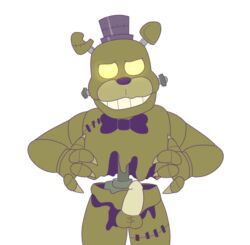 2019 4_fingers animatronic anthro balls beard black_nose bow_tie bowtie dreadbear five_nights_at_freddy's five_nights_at_freddy's:_help_wanted gay green_body green_fur half-closed_eyes halloween hi_res machine pastelpinkcats penis robot smile smiling smiling_at_viewer spiked_fingers teeth top_hat transparent_background video_games yaoi yellow_eyes