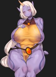 1girls absurd_res areola areola_slip areolae big_areola big_breasts big_thighs black_background blush breasts camel_toe cham22 chamchami chubby curvy female female_only hair hand_on_breast hi_res horn horned_humanoid hourglass_figure huge_breasts humanoid humanoid_pointy_ears inverted_nipples large_breasts league_of_legends long_hair looking_at_viewer milf nipples pointy_ears ponytail purple_body purple_nipples purple_skin riot_games simple_background sitting smile solo soraka tattoo thick thick_thighs toned toned_female very_long_hair video_games voluptuous white_hair wide_hips yellow_eyes