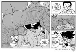 anal bara big_balls big_penis boner chichi dialogue dragon_ball erection female galaxycoop gay gyuumaou_(dragon_ball) male monochrome multiple_boys multiple_males muscle muscles muscular muscular_male nude ox_king son_goku text yaoi