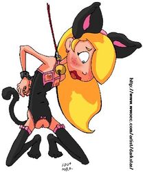 2004 archie_comics bdsm blonde_hair blue_eyes bondage bound cat_ears cat_tail collar cuffs darkstar freckles hands_behind_back leash lingerie nipples pussy red_lips sabrina:_the_animated_series sabrina_spellman sabrina_the_teenage_witch stockings tagme teenager tongue_out