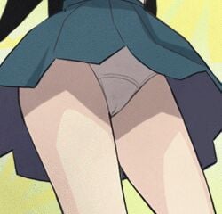 00s 1female 1girls 2000s 2009 animated black_hair camel_toe cameltoe cleft_of_venus dancing female female_only haruyama_kazunori kitsu_chiri legs long_hair lowres panties sayonara_zetsubou_sensei school_uniform skirt solo solo_female under_skirt underskirt underwear uniform upskirt