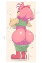 amy_rose ass ass_bigger_than_head big_ass big_breasts boots bottomless bottomless_skirt breasts breasts_bigger_than_head bubble_butt edalv edolov fat_ass female female_only flashing furry green_shorts green_top grin hedgehog hedgehog_girl huge_breasts large_ass large_breasts looking_back mooning no_bra no_panties pants_down sega shirt_lift shorts_down skirt skirt_down sonic_(series) sonic_the_hedgehog_(series) sweat sweaty sweaty_butt voluptuous_female