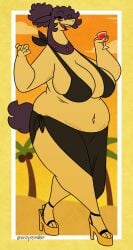 bbw big_breasts bikini breasts chubby cleavage female furry hisuian_typhlosion huge_breasts nerdyreindeer pokemon pokemon_(species) tagme thick_thighs typhlosion wide_hips