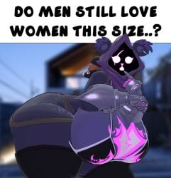 3d 3d_(artwork) big_ass big_breasts bnnuycurves breasts bubble_butt cleavage do_men_still_love_women_this_size english_text fat female fortnite furry huge_ass huge_breasts hyper_breasts meme meme_caption nonarycubed raven_team_leader text thick_thighs vrchat wide_hips