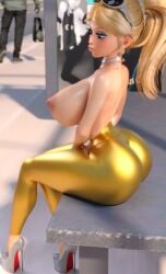 1girls 3d ass ass_bigger_than_head bimbo_body blonde_hair blue_eyes breasts_bigger_than_head busty casual casual_exposure casual_nudity chloe_bourgeois choker exhibitionism eyeshadow female female_focus female_only giant_breasts gold_clothing hi_res high_heels highres huge_ass huge_breasts large_ass latex latex_clothing leggings makeup miraculous:_tales_of_ladybug_and_cat_noir miraculous_ladybug nipple no_top outside platform_heels ponytail pouty_lips public red_lipstick ruidx sitting skin_tight solo solo_focus sunglasses sunglasses_on_head thick_ass thick_thighs topless