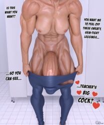 1futa 3d balls breasts brown_eyes brown_hair dark_eyes female futanari futaprisoner huge_balls huge_cock huge_cock light-skinned_female light_skin muscles muscular muscular_female muscular_futanari song testicles