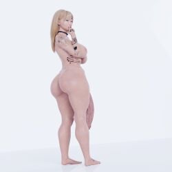 1futa 3d 3d_(artwork) absurdly_large_cock asian asian_futanari big_ass big_ass_(futa) blankken blonde_hair futa_only futanari huge_cock hung_futanari large_balls large_penis original_character penis_to_the_knees tagme uncut veiny_penis xae_(blankken)