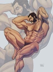 abs bara beard biceps daddy graves_(league_of_legends) hairy_chest ilovefsushi league_of_legends love_sushi male male_nipples male_only male_pubic_hair manly mature_male muscular_male nipples nude pecs riot_games