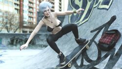 bracelet breasts exhibitionism necklace piercing skateboard smoking teenager wardrobe_malfunction