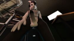 16:9 3d_(artwork) anthro asriel_dreemurr boss_monster_(undertale) boyband_asriel clothed clothing cum_dripping_from_penis digital_media_(artwork) embarrassed femboy first_person_view genitals hi_res male orange_gouice partially_clothed penis recording_studio solo undertale undertale_(series) widescreen