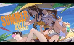 agune beach bikini breasts cleavage diana_(league_of_legends) female female_only league_of_legends leona_(league_of_legends) pool_party_diana pool_party_leona pool_party_series summer