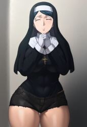 ai_generated black_clover hi_res hourglass_figure lily_aquaria nun nun_outfit praying sister_lily tagme