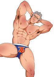 abs activision armpit_hair bara biceps big_bulge blizzard_entertainment bulge daddy hanamuransfw jack_morrison male male_nipples male_only manly mature_male muscular_male nipples overwatch overwatch_2 pecs penis_outline soldier_76 underwear