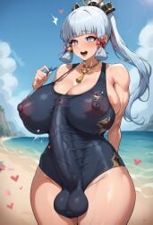 1futa ahe_gao ai_generated areolae autopaizuri autopaizuri_under_clothes balls beach big_balls big_breasts big_penis big_thighs blush breasts bulge busty curvy enormous_penis erection erection_under_clothes fat_cock futa_only futanari genshin_impact giant_penis gigantic_penis heart-shaped_pupils huge_breasts huge_cock huge_thighs hyper_penis kamisato_ayaka large_breasts large_penis large_thighs long_penis massive_penis nipples nipples_visible_through_clothing nipples_visible_through_swimsuit paizuri_under_clothes penis swimsuit thick_penis thick_thighs thighs voluptuous zhenxiaohai