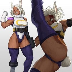 1girls 2d biceps breikka bunny_girl dark-skinned_female dominant_female fight fighting_stance flexing_bicep hero_outfit_(mha) miruko muscular muscular_female muscular_thighs my_hero_academia red_eyes rumi_usagiyama solo solo_female strong strong_woman tagme thick_thighs thighs white_eyes