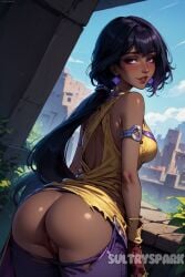 1female 1females 1girls 1woman ai_generated artist_name ass black_body black_female black_girl black_hair black_skin breasts brown_body brown_skin character female from_behind futarush genital genitals league_of_legends league_of_legends:_wild_rift looking_at_viewer looking_back looking_pleasured medium_breasts nilah outdoor outdoors patreon patreon_username ponytail purple_eyes pussy sky small_breasts sultryspark thick_ass torn_clothes torn_clothing vagina video_game video_games