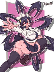 ass bare_ass big_ass big_breasts breasts chivox00 exposed_ass filia_(skullgirls) samson_(skullgirls) schoolgirl skullgirls thick_thighs