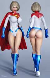 1girls 3d alternate_version_available ass back_view belt big_ass big_breasts blonde_hair blue_eyes blue_gloves blue_heels boots breasts busty curvaceous curvy dat_ass dc dc_comics earth-2 earth2 earth_2 eyeshadow female female_only from_behind front_view gloves hand_in_hair hands_in_hair heels high_heel_boots jsa justice_society justice_society_of_america kara_zor-el karen_starr knee_boots kryptonian large_breasts leather_boots leotard lipstick makeup mascara pinup power_girl red_belt red_lips red_lipstick short_hair signature solo standing superheroine thick_ass thighs tiangtam voluptuous walking white_leotard