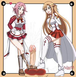 ballbusting bootjob boots cbt cum_on_boots ejaculation femdom footjob high_heel_boots high_heels knee_boots lisbeth long_hair mydarkballs shoejob short_hair stepping_on_penis sword_art_online thigh_boots trampling yuuki_asuna