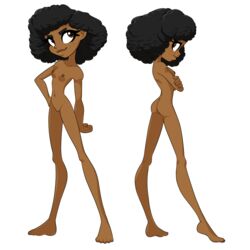 1:1 1girls 2021 alpha_channel arms_folded ass black_hair brown_hair dark_skin feet female female_only freckles hi_res human long_legs mackie_(thousandarms) nipples nude original png pose pussy small_breasts standing thousandarms transparent_background