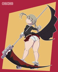 1girls ass big_butt bottomless butt_crack chivox00 maka_albarn panties soul_eater thick_thighs upskirt