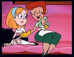 2girls cartoon_network dexter's_laboratory dexter's_mom female female_only human lisa_the_babysitter multiple_girls seductive toontinkerer