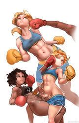 2futas balls blonde_hair blue_eyes bottomless boxers boxing boxing_gloves boxing_shorts breasts catfight clothed clothing cum cumshot dark-skinned_futanari dark_skin duo ejaculation fight fighting futa_is_smaller futa_on_futa futa_only futanari futasub hands-free handsfree_ejaculation huma kokman light-skinned_futanari light_skin mostly_nude multiple_images pale_skin penis penis_size_difference punch punching red_boxing_gloves red_gloves ryona sex sex_fight small_breasts small_penis small_penis_futa sport sports_bra sportswear tagme yellow_boxing_gloves yellow_gloves