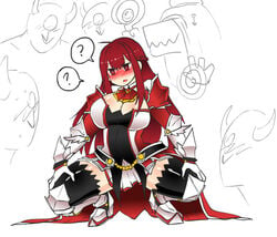 1girls elesis_(elsword) elsword hetero heterosexual large_breasts mind_control multiple_boys multiple_males squatting