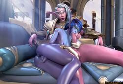 1boy 1futa 2021 3d 3d_(artwork) alliance anus balls bastion_(warcraft) blizzard_entertainment blowjob blue_eyes blue_hair cayrae_shadowcrest dreamswarart elf elf_ears fellatio femboy flaccid futa_is_bigger futa_on_femboy futa_on_male futanari glasses half_naked hand_on_penis large_breasts large_penis night_elf nude oral oral_sex original_character penis_size_difference pointy_ears purple_skin sex silver_eyes silver_hair sucking void_elf warcraft white_gloves world_of_warcraft