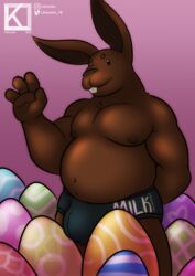 chocolate chubby chubby_male easter_bunny easter_egg kennim male male_only underwear