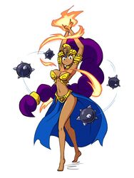 1girls alternate_costume arabian_clothes armlet arms_up bare_shoulders barefoot belly_dancer belly_dancer_outfit bracelet breasts collar dancer_outfit dancer_shantae female female_only fire forehead_jewel genie gold gold_jewelry hair_ornament harem_outfit headdress jewelry long_hair open_mouth paulgq ponytail purple_hair shantae shantae_(character) showgirl_skirt smooth_skin solo solo_female standing tagme tiara very_long_hair wayforward