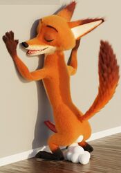 1boy 3d_(artwork) 4_fingers absurd_res anal anal_egg_laying anthro balls canid canine closed_eyes digital_media_(artwork) disney egg egg_laying fingers fox genitals hi_res hornybunny male male_only mammal nick_wilde penis solo zootopia