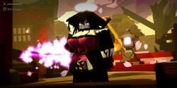 1girls 3d big_breasts breasts cleavage clothed clothing dress female female_only fishnets hat ktiiejiju_(artist) martyr_(the_battle_bricks) outdoors panties roblox roblox_game robloxian solo tagme the_battle_bricks thighs watermark white_skin