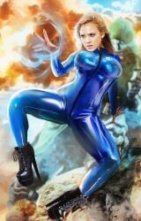 1girls ai_generated blonde_hair fantastic_four fantastic_four_(2000s) female female_only high_heels human invisible_woman jessica_alba marvel marvel_comics negisaray realistic solo sue_storm tight_suit